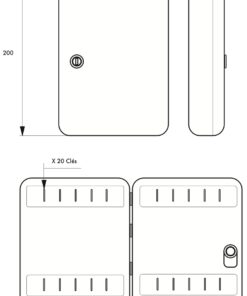 Alternative view of Key cabinet KIBOX 1 • 20 keys