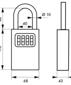 Alternative view of Key box with combination handle