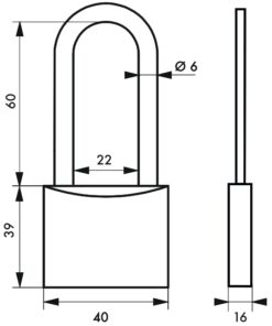 Alternative view of Adriatic padlock • 40 mm Anse padlock 1/2 high