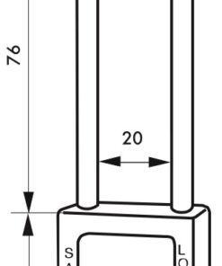 Alternative view of Consignment padlock 38 mm high stainless steel handle Ø 4.76 YELLOW