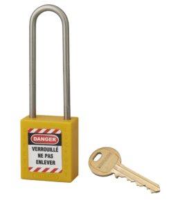 Consignment padlock 38 mm high stainless steel handle Ø 4.76 YELLOW