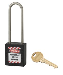 Consignment padlock 38 mm high stainless steel handle Ø 4.76 BLACK
