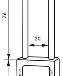 Alternative view of Consignment padlock 38 mm high stainless steel handle Ø 4.76 RED