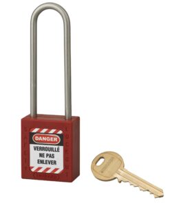 Consignment padlock 38 mm high stainless steel handle Ø 4.76 RED