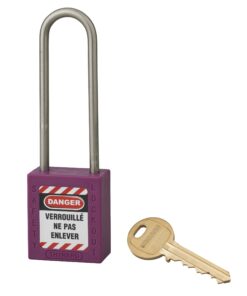 Consignment padlock 38 mm high stainless steel handle Ø 4.76 PURPLE