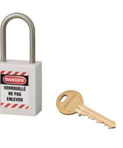 Consignment padlock 38 mm stainless steel handle Ø 4.76 WHITE