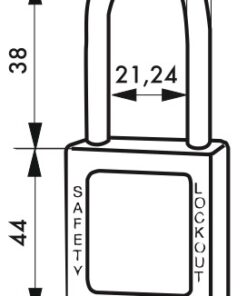 Alternative view of Consignment padlock 38 mm stainless steel handle Ø 4.76 YELLOW