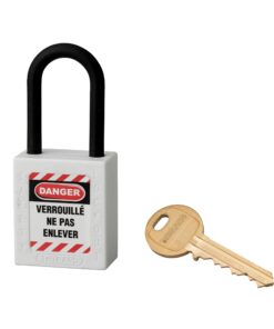 Consignment padlock 38 mm nylon handle Ø 6 WHITE