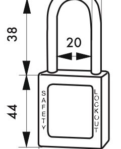 Alternative view of Consignment padlock 38 mm nylon handle Ø 6 BLUE