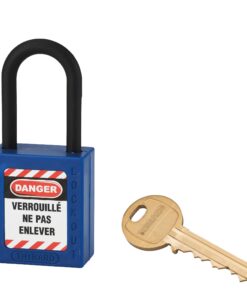 Consignment padlock 38 mm nylon handle Ø 6 BLUE