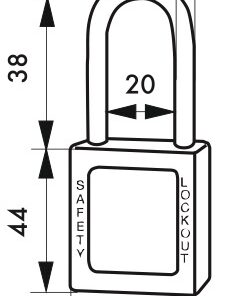 Alternative view of Consignment padlock 38 mm nylon handle Ø 6 YELLOW
