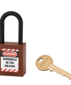 Consignment padlock 38 mm nylon handle Ø 6 BROWN