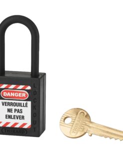Consignment padlock 38 mm nylon handle Ø 6 BLACK