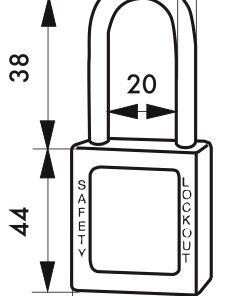 Alternative view of Consignment padlock 38 mm nylon handle Ø 6 ORANGE