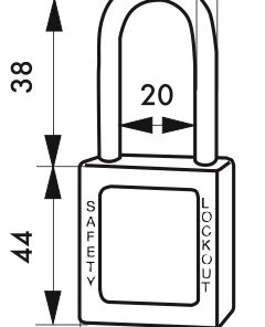 Alternative view of Consignment padlock 38 mm nylon handle Ø 6 RED