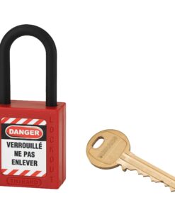Consignment padlock 38 mm nylon handle Ø 6 RED