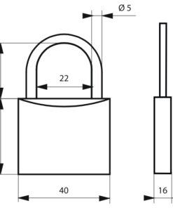 Alternative view of Consignment padlock 40 mm stainless steel handle Ø 5