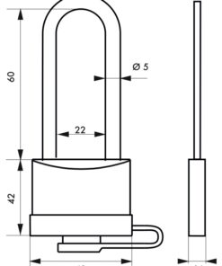 Alternative view of Consignment padlock 40 mm with bumper handle 1/2 high stainless steel Ø 5