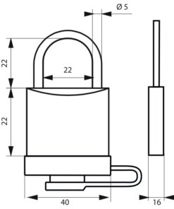 Alternative view of Consignment padlock 40 mm with bumper handle stainless steel Ø 5