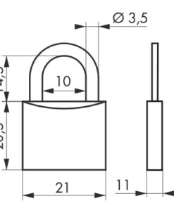 Alternative view of Luxury padlock 20 mm - polished brass