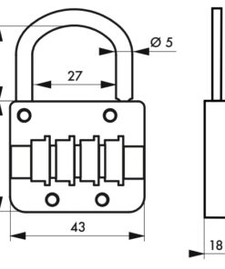 Alternative view of Padlock M 54 • 4 letter viroles