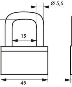 Alternative view of PADLOCK NAUTIC 45 mm