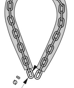 Alternative view of CHAINMOTO sheathed PVC Ø 8 long. 0,90 m padlock 3 keys