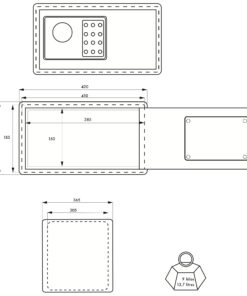 Alternative view of Safety box VINCENNES 4 • 2 bolts for Laptop