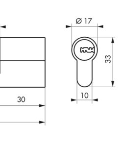 Alternative view of Lock Cylinder 30 x 30 mm - TRANSIT 2