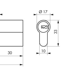 Alternative view of Lock Cylinder 30 x 30 mm - TRANSIT 2