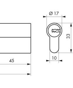 Lock Cylinder 30 x 45 mm - TRANSIT 2