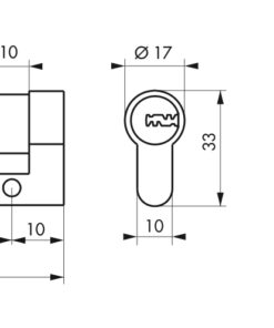 Lock Cylinder 35 x 10 mm - TRANSIT 2