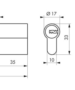 Alternative view of Lock Cylinder 35 x 35 mm - TRANSIT 2