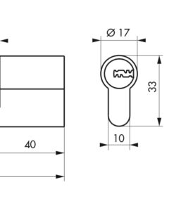 Alternative view of Lock Cylinder 40 x 40 mm - TRANSIT 2