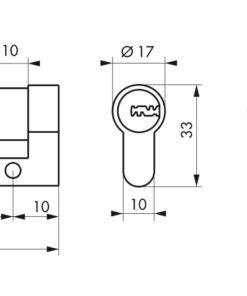 Lock Cylinder 80 x 10 mm - TRANSIT 2