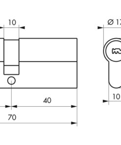 Alternative view of Button Lock Cylinder 30 x 40 mm - TRANSIT 2