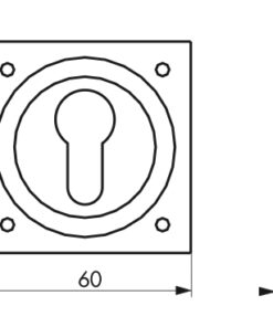Alternative view of BRASS BOWL INPUT 60 x 60 mm Profiled Cylinder Hole