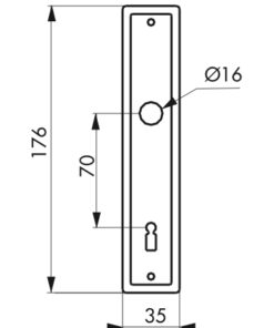 Alternative view of STEEL ENTRY for Larder Rim lock