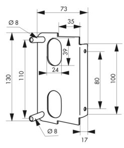 Alternative view of WELDING FIXING PLATE for Vertical Rim lock Z