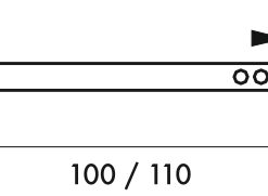 Alternative view of Carre interior door handle pierced 6 x 110 mm (2 pieces on card)
