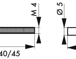 Alternative view of Interior door handle Set of 2 screws M5 x 40 galvanized