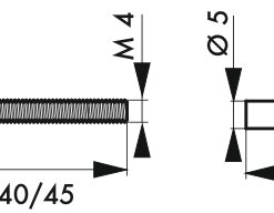 Alternative view of Inner door handle Set of 2 separable screws with nickel-plated M4 x 50 sockets