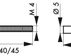 Alternative view of Inner door handle Set of 2 separable screws with M4 sockets x 50 old brass