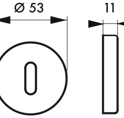 Alternative view of Inner door handle Pair of rosettes silver key