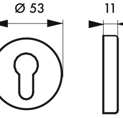 Alternative view of Interior door handle Pair of rosettes champagne Cylinder