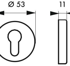 Alternative view of Interior door handle Pair of stainless steel rosettes 304 Cylinder