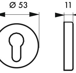 Alternative view of Inner door handle Pair of sattin nickel-plated rosettes Cylinder