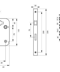 Alternative view of Mortise lock with V/BR condemnation