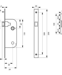 Alternative view of Mortise lock V/BR cane spout