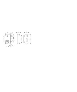 Alternative view of Dc Rim lock with clutter 75 x 130 mm straight